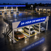 Maison modulaire préfabriquée pour station de lavage de voitures en libre-service 24h/24, structure en acier, bâtiment portable