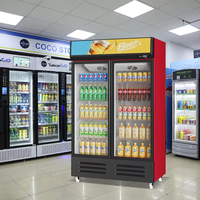 Vente en gros de machine à glaçons pour boissons et bières Crownwing, personnalisée, commerciale, à double porte vitrée, avec éclairage LED, dégivrage automatique, réglable
