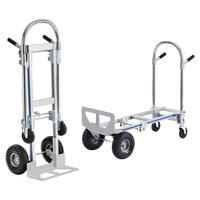 Chariot à main multifonctionnel pliable à quatre roues en aluminium, fabrication OEM, usage intensif, double usage, capacité de charge de 250 kg