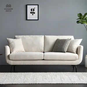 Divano in tessuto mobili canape bianco personalizzato soggiorno 2 posti moderno nordic scandinavo tappezzeria piccolo confortevole di alta qualità