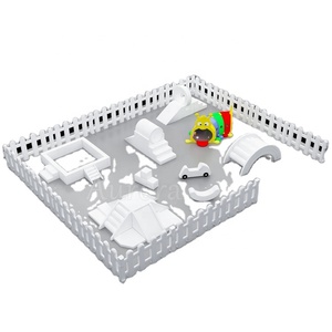 Estera de juego de actividades para <span class=keywords><strong>gimnasio</strong></span> de bebé, juguete suave para juegos de interior, Castillo travieso, gorila inflable, castillo hinchable blanco - Product Image 2