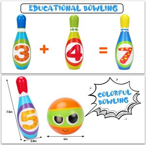 Ensemble <span class=keywords><strong>de</strong></span> bowling pour enfants <span class=keywords><strong>de</strong></span> 2 à 7 ans, <span class=keywords><strong>jeu</strong></span> <span class=keywords><strong>de</strong></span> bowling en <span class=keywords><strong>mousse</strong></span> pour l'intérieur et l'extérieur avec 10 <span class=keywords><strong>quilles</strong></span> et 2 balles - Cadeau <span class=keywords><strong>de</strong></span> Pâques pour garçons et filles - Product Image 2