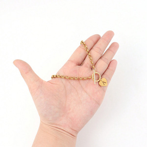 Nuevo Collar Chapado en Oro <span class=keywords><strong>de</strong></span> 18K con Forma <span class=keywords><strong>de</strong></span> <span class=keywords><strong>Corazón</strong></span> 2026, <span class=keywords><strong>de</strong></span> <span class=keywords><strong>Acero</strong></span> Inoxidable con Cuentas Gruesas <span class=keywords><strong>de</strong></span> Letras y Dijes, Gargantilla <span class=keywords><strong>de</strong></span> Moda para Mujer - Product Image 3