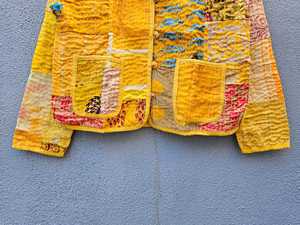 Best Hand Block Printed Floral Quilted Cotton <b>Jacket</b> <b>Lightweight</b> Quilted Ethnic with Button Front for <b>Women</b> Stylish Great Price - Product Image 2