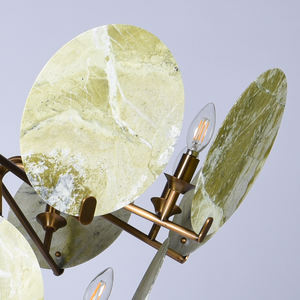 Lustre LED créatif en pierre naturelle et métal doré, style nordique moderne de luxe, pour villa, hôtel, maison d'hôtes, salon, salle à manger - Product Image 2