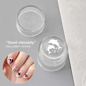 Stempel silikon seni kuku ramah pemula dapat dihapus cap manikur Perancis alat seni kuku dapat digunakan kembali Salon kuku eksklusif - Product Image 4