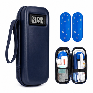 Estuche de Viaje Aislado para Insulina Médica con 2 Bolsas de Hielo, Bolsa de Almacenamiento Portátil para Diabéticos, Cuero PU, Nuevo, Personalizado, OEM, Venta al Por Mayor - Product Image 1