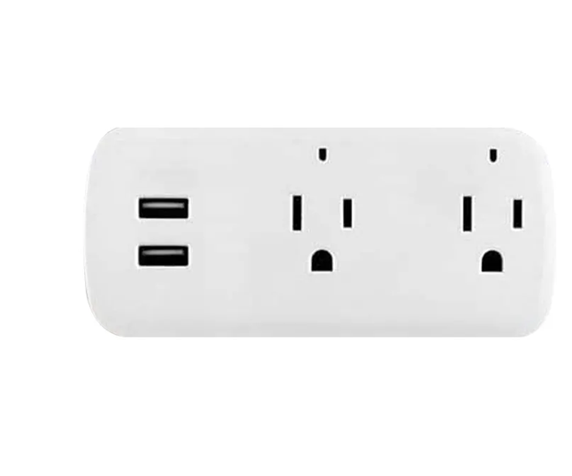 Tuya Smart WiFi US Dual Outlet Plug Time Schedule App Voice Remote Control Smart Socket With USB Port