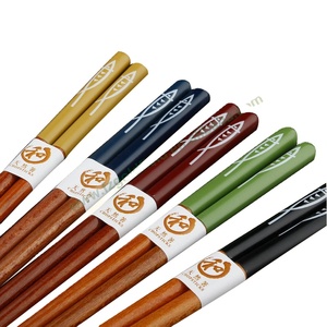 Popular reusable color painting wood chopsticks gift box for family