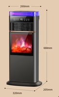 Nouveau 2026 – Chauffe-vent portable 3D effet flamme 2000W avec humidificateur vapeur à atomisation intégrée et télécommande pour maison et bureau