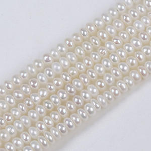 Promoción de Perlas de Agua Dulce Naturales de Doble Cara Blancas de 3-4 mm, Perlas Sueltas Semiterminadas con Orificio Lateral para Hacer Collares - Product Image 3