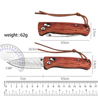 Couteau pliant Damas à manche en bois, verrouillage à axe, EDC, tactique, survie en extérieur, camping, chasse, personnalisé OEM