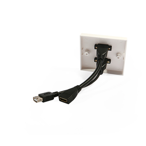 <span class=keywords><strong>Plaque</strong></span> murale multimédia 86*86mm Royaume-Uni avec câbles USB 2.0 en plastique ABS - Product Image 4