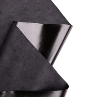 Tissu en Polyester 75D de haute résistance mécanique, enduit avec du tissu suédé pu souple, imperméable pour le mat, noir