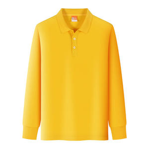 Polos bordados con logotipo personalizado al por mayor, Polo de trabajo de secado rápido de manga larga, uniforme de oficina unisex - Product Image 5