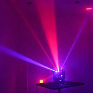Mini projecteur LED à tête mobile, faisceau laser, stroboscope, 16 projecteurs mobiles 3-en-1 à roulettes, DMX, rotation infinie, pour discothèque - Product Image 6