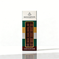Boîte d'emballage de barre chocolatée en matériaux recyclés écologiques de qualité supérieure, finition mate, estampage à chaud argenté, revêtement UV, doublure en éponge