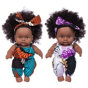 Poupée noire nouveau-né, jouet pour bébé fille, poupée africaine avec vêtements en tricot, jouets pour enfants - Product Image 2