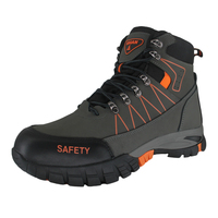 Chaussures de sécurité montantes pour usage industriel, en cuir nubuck et microfibre, avec embout en acier, à lacets, antidérapantes, imperméables et antistatiques
