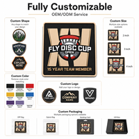Patch personnalisé en PVC 3D pour le disc golf, badge en caoutchouc rectangulaire avec logo pour sacs, chapeaux et vêtements, idéal pour les clubs et les membres d'équipe