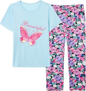 Conjuntos de pijamas para niños conjuntos de <span class=keywords><strong>pijama</strong></span> de primavera para niñas de alta calidad al por mayor conjuntos de <span class=keywords><strong>pijama</strong></span> de pantalones largos de manga corta para niñas grandes conjuntos de <span class=keywords><strong>pijama</strong></span> - Product Image 3