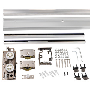 Trackless Sliding Door Hardware Full Height Iron Aluminum Alloy Easy Installation For Entryway Closet Doors - Product Image 1