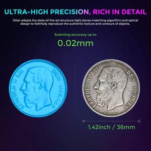 Escáner 3D Creality CR-Scanner Otter, 20 fps, Visión Estéreo de Cuatro Lentes, 10-2000 mm, para Impresión 3D - Product Image 5