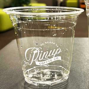 Gobelets en plastique à paroi simple de 350 ml, 400 ml, 32 oz avec couvercles et poignées, jetables pour jus, bubble tea et boba, option logo personnalisé - Product Image 1