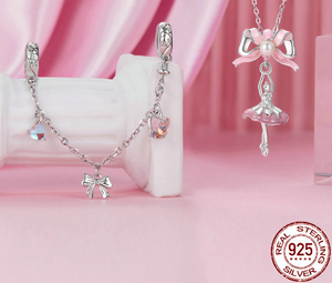 Vente flash - Breloques fines en argent sterling 925 <span class=keywords><strong>rose</strong></span> à faire soi-même, accessoires pour la création de bijoux pour femmes, compatibles avec les bracelets en os de serpent - Product Image 2