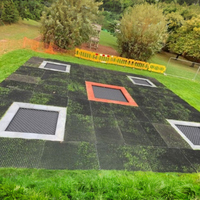 Nuevo diseño, gran equipo de fitness, trampolín rectangular enterrado, deportes al aire libre para niños