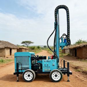 جهاز حفر آبار المياه المحمول يعمل بالديزل، حفارة DTH لعمق 100م 200م 300م، جهاز حفر استكشافي صغير - Product Image 1