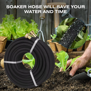 Tuyau d'irrigation <span class=keywords><strong>microporeux</strong></span> pour jardin, personnalisable en taille, 50 pieds, avec connecteurs métalliques robustes - Product Image 5