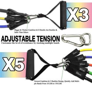 Lot de 11 Cordes Élastiques de Fitness en TPE, Tube Extenseur de 150 lb pour Entraînement Musculaire de la Poitrine, Fitness Intérieur/Extérieur - Product Image 5