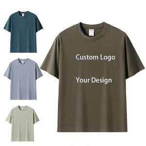 Vintage 100% coton T-Shirt à manches courtes grande taille solide formel tricoté vêtements décontracté été mode Tee - Product Image 1