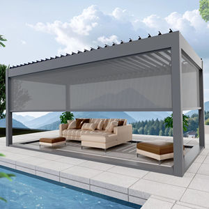 YOUYA Nuova Pergola Solare Retrattile di Lusso 4x8 in Alluminio per Esterni, Tipo Legno Trattato a Pressione Naturale - Product Image 1