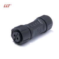 LLT M12 110V 10A Assembly Male Plug Female Socket IP68 Power Driver Electric Wire Connector 2Pin Circular Waterproof Connector