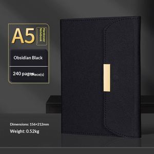 Promotional Corporate Business Modern Magnetic Leather Cover Handmade UV Printed <b>A5</b> PU Loose-Leaf Notebook Journal Custom Logo - Product Image 1