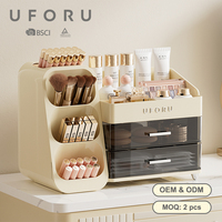 UFORU Scatola Porta Trucchi in Plastica Personalizzata All'ingrosso, Organizer Cosmetico a Grande Capacità con Cassetti per Esposizione Rossetti, Palette e Profumi