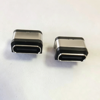Konektor USB Type C 24-Pin Betina Tahan Air IP67 dari Baja Anti Karat, Panjang Eksposur 1.2mm, Jack Pengisian Daya 3A, Pemasangan PCB