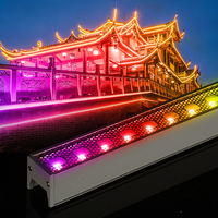 Iluminación Decorativa para Fachadas Exteriores de Edificios, Iluminación de Paisajes Exteriores, Tira de Luces LED RGB Pixel a Prueba de Agua IP66, Luz Lineal LED de Alta Intensidad