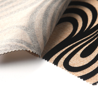 Tissu d'ameublement en polyester tissé aspect lin floqué, imprimé abstrait moderne pour canapé, coussin, housse de chaise