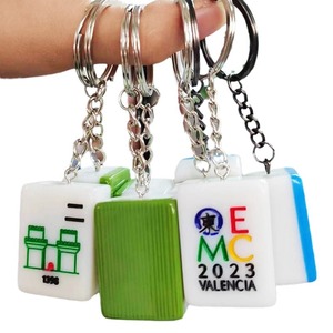 Porte-clés Mahjong personnalisés en mélamine et acier inoxydable, impression numérique, aimant de réfrigérateur portable pour jeux de société et cartes - Product Image 5