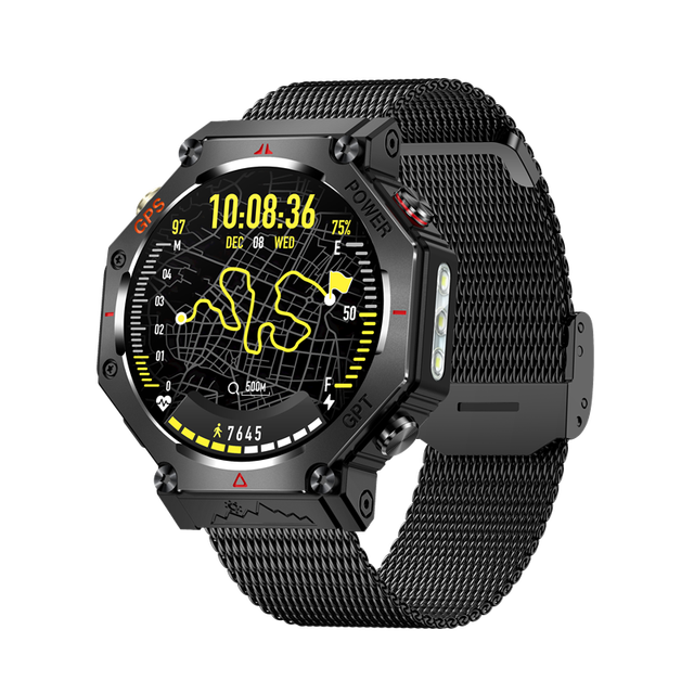 Latest Flashlight Smartwatch Com GPS Men ChatGPT Answer Montre Connecte Wearable Device Connected Watch With Barometer Altitude