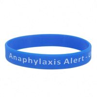 Bracelet en silicone d'alerte en cas de réaction allergique, prévention des maladies, avertissement médical hospitalier, étanche, logo personnalisé, promotionnel