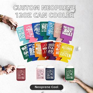 Funda Enfriadora de <span class=keywords><strong>Neopreno</strong></span> Personalizada, Aislada, Plegable, Impermeable, Delgada, para Latas, Porta Cervezas de 12oz - Product Image 1