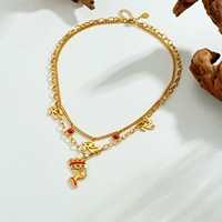 Collar de la Reina Egipcia Nefertiti Chapado en Oro de 18K, Acero Inoxidable, Resistente al Agua y al Deslustre, con Dijes de Ojo de Horus