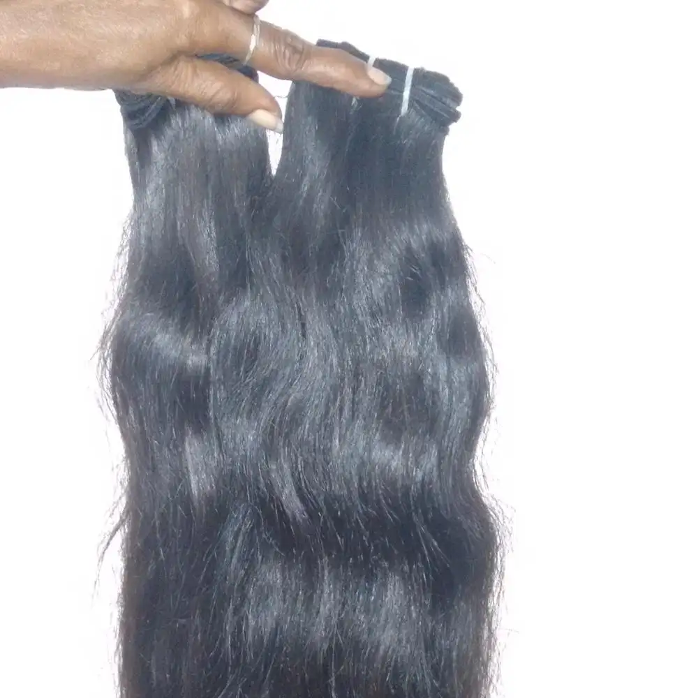 Pelo Remy indio Virgen sin procesar, cabello humano indio ondulado, Natural, negro, grado 5A