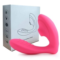 Vibrador de Doble Cabezal con Succión de Silicona Recargable por USB, Mini Estimulador de Clítoris y Punto G, Masajeador con 10 Frecuencias y Control Remoto