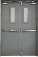 Portes coupe-feu professionnelles en acier conformes aux normes nationales de sécurité incendie et offrant une excellente performance d'étanchéité au feu et à la fumée.
