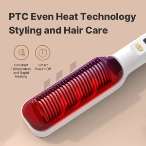 Peigne lisseur 2 en 1 à température LED PTC chaleur chaude <span class=keywords><strong>brosse</strong></span> lisse 2 en 1 peigne lisseur fer à friser - Product Image 3
